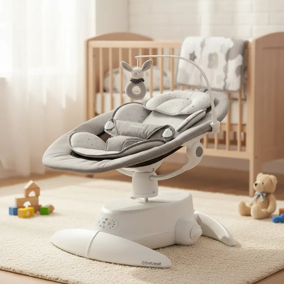 BEBESIT - Silla Nido Bouncer 3D Swing Rocker Gris