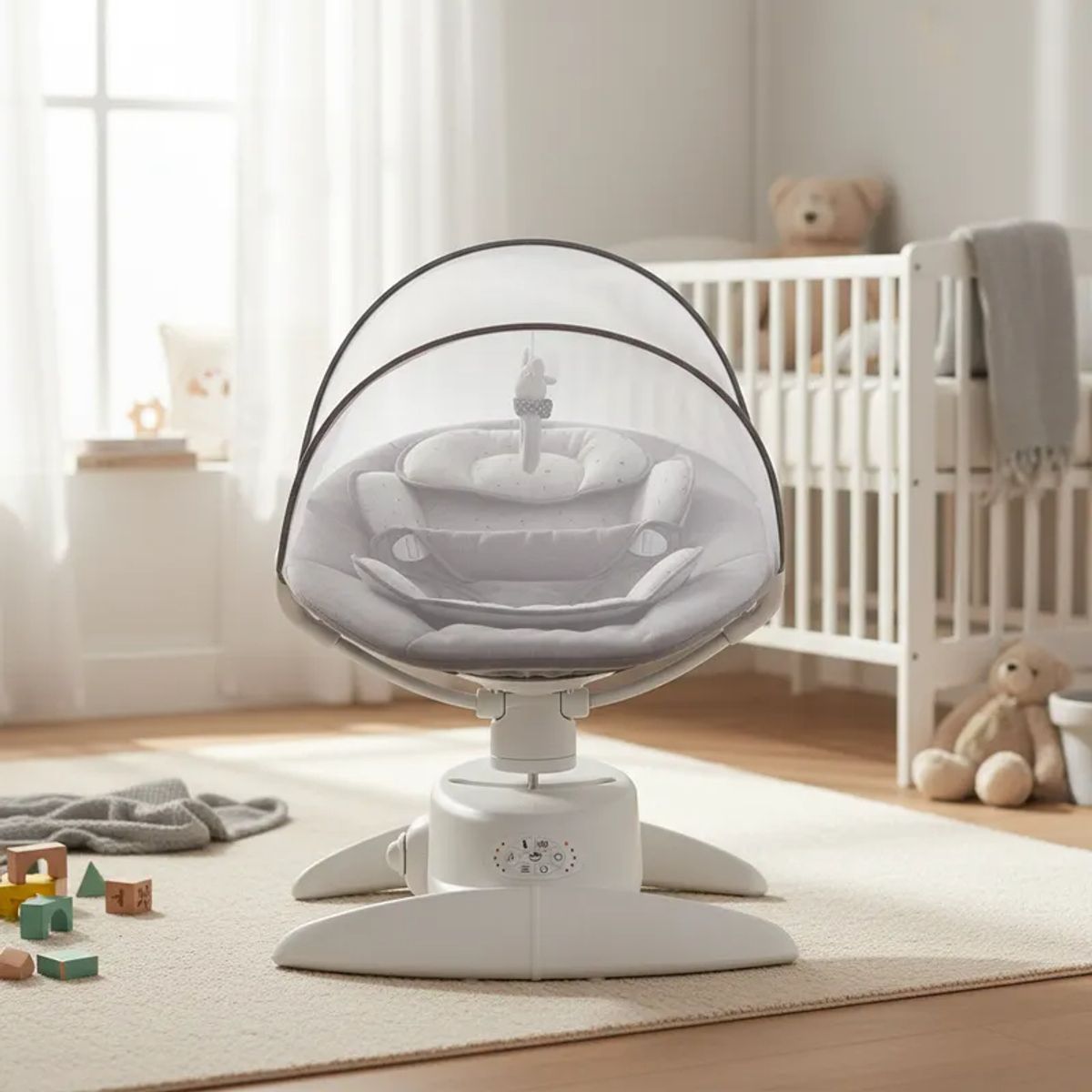 BEBESIT - Silla Nido Bouncer 3D Swing Rocker Gris