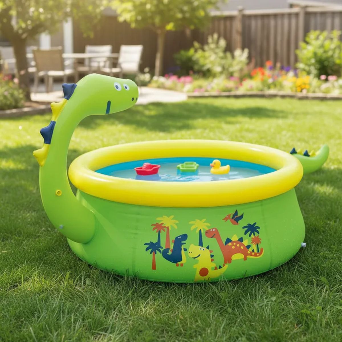 BEBESIT - Piscina Inflable Infantil Dinosaurio Verde