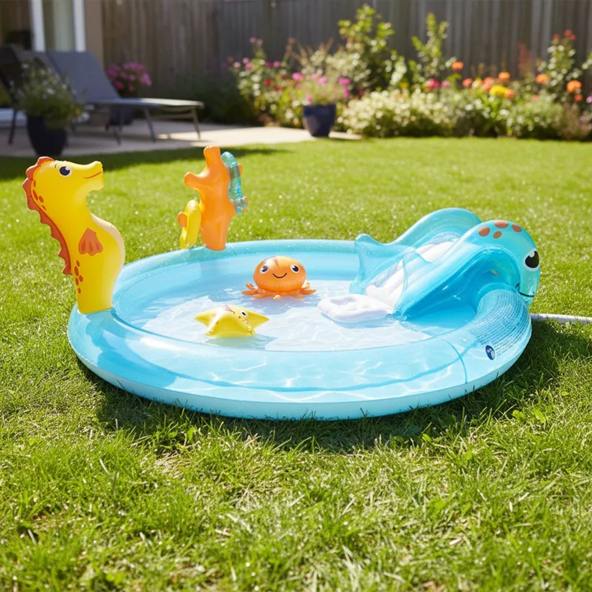 BEBESIT - Piscina Inflable Infantil con Diseño de Animales del Mar