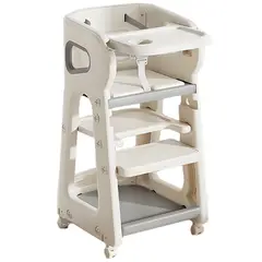 BEBESIT - Silla de Comer para Bebés TidyFeed Blanco Gris