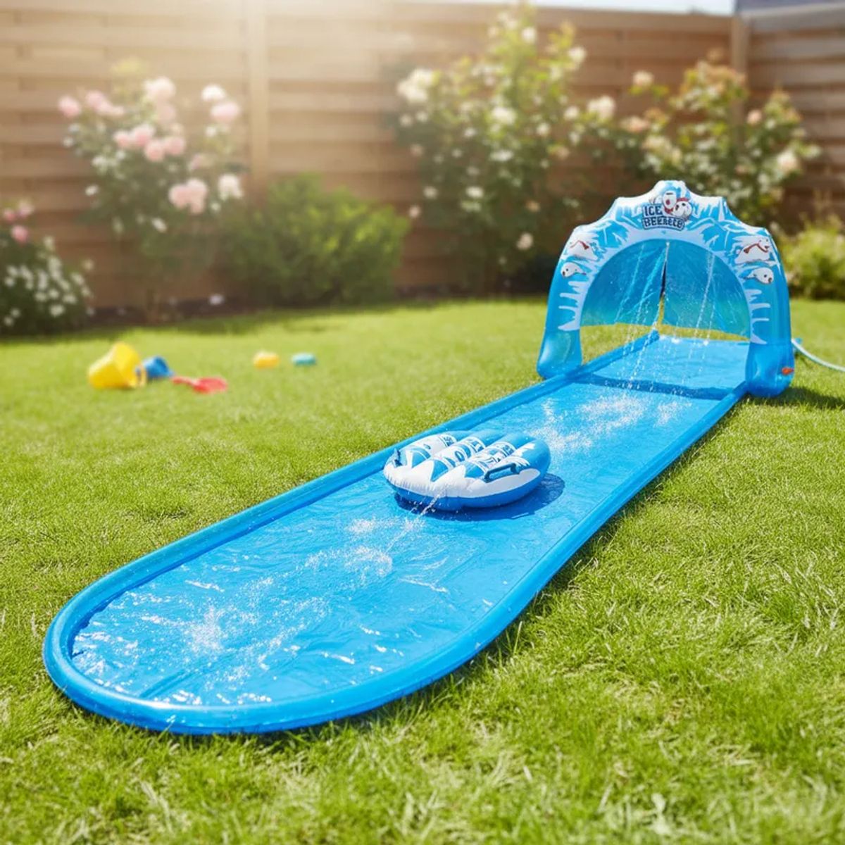 BEBESIT - Deslizador Acuático Infantil Waterslide Ice Azul