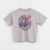 Polera Manga Corta Niño Gris Personaje Spiderman