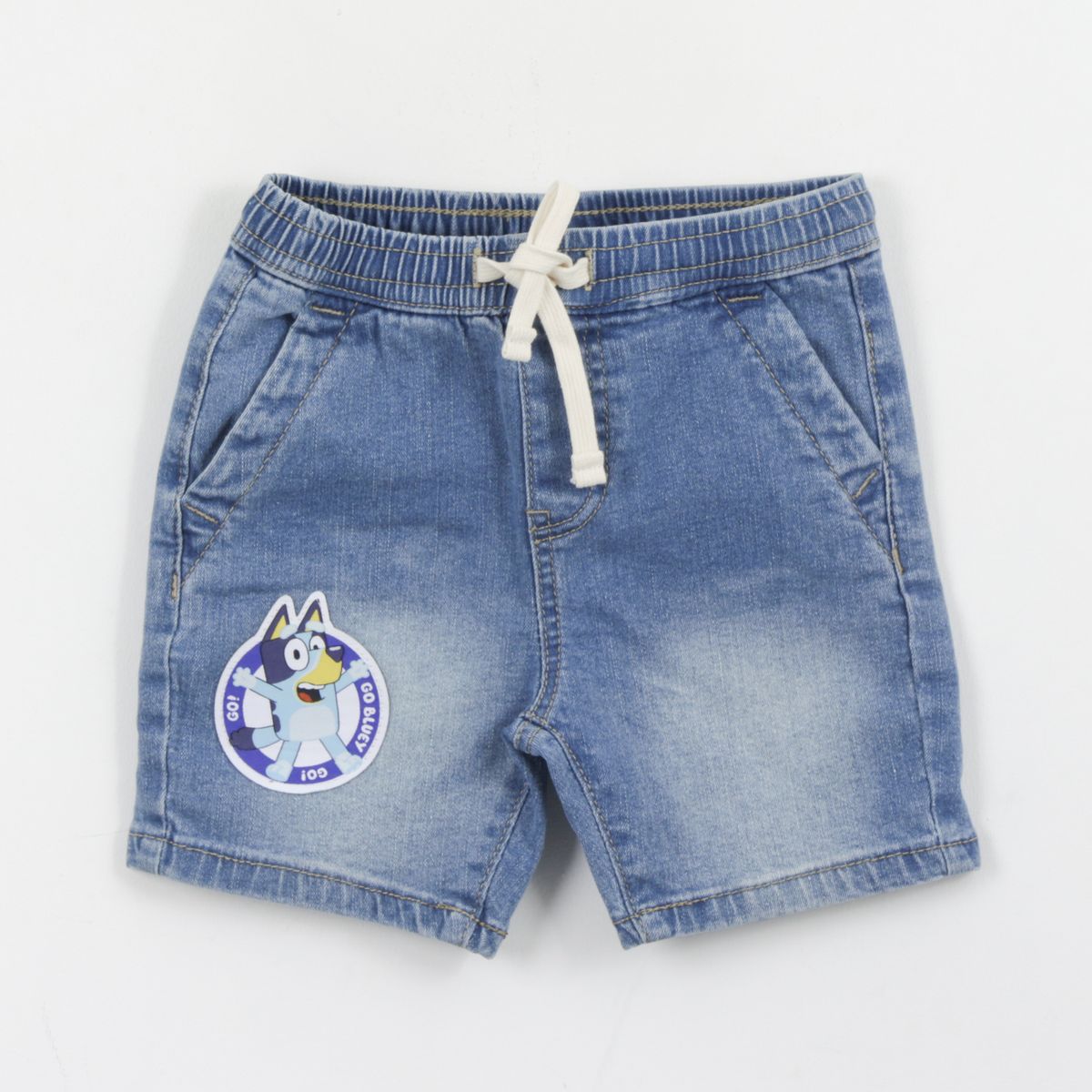 BLUEY - Short Niño Cordón Denim Logo Bluey