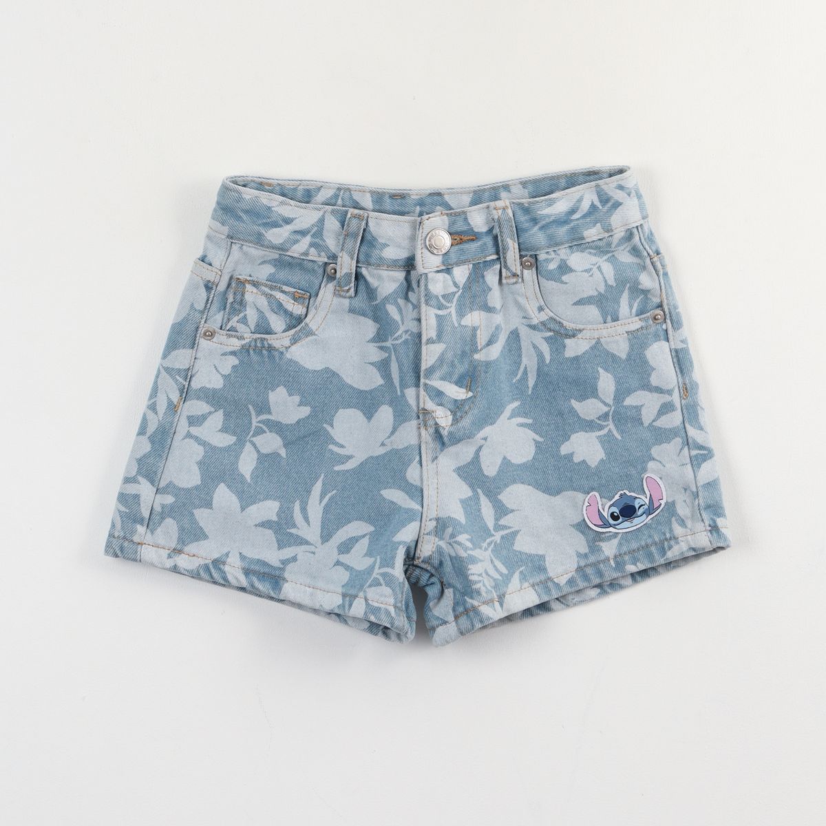 DISNEY - Short Niña Celeste Denim Lilo & Stitch Disney