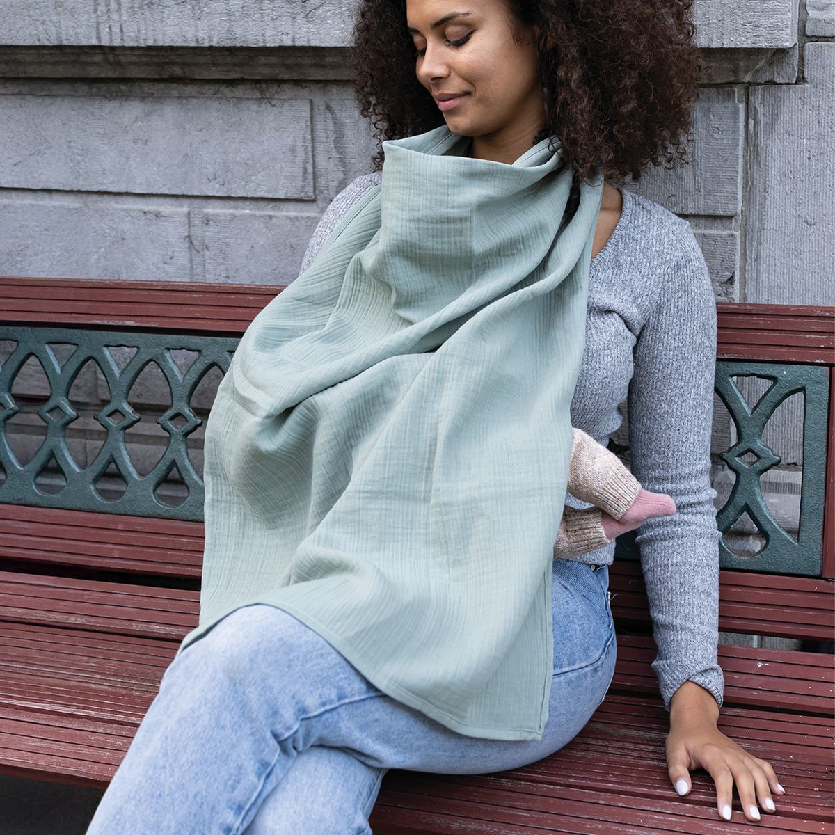 DOOMOO - Pañuelo Lactancia Mom'N Play Tetra Green