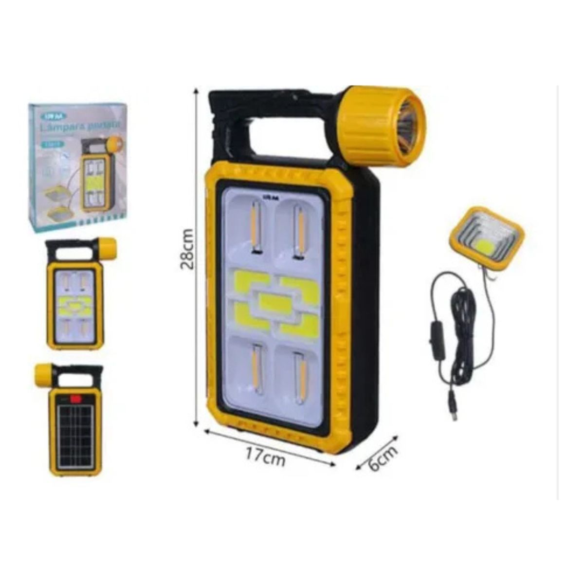 GENERICO - Lámpara Linterna de Cámping Led Solar Usb Recargable