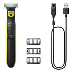 PHILIPS - QP2724/10 Oneblade 3 Peines Recortadores Extraibles y Cargador Color Verde