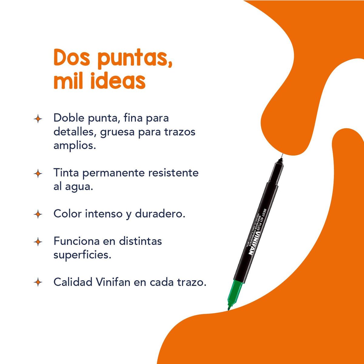 GENERICO - Plumón Permanente Doble Blister Vinifan - Rojo - Tamano Unico