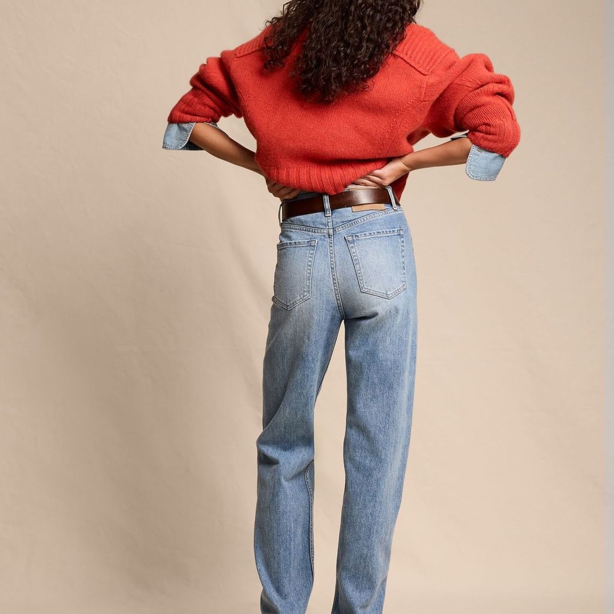 BANANA REPUBLIC - Jeans Mujer Tiro Alto 90'S Straight Celeste Banana Republic