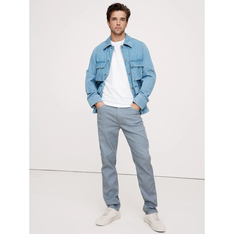 BANANA REPUBLIC - Pantalón Hombre Slim Linen-Cotton Traveler Gris Banana Republic