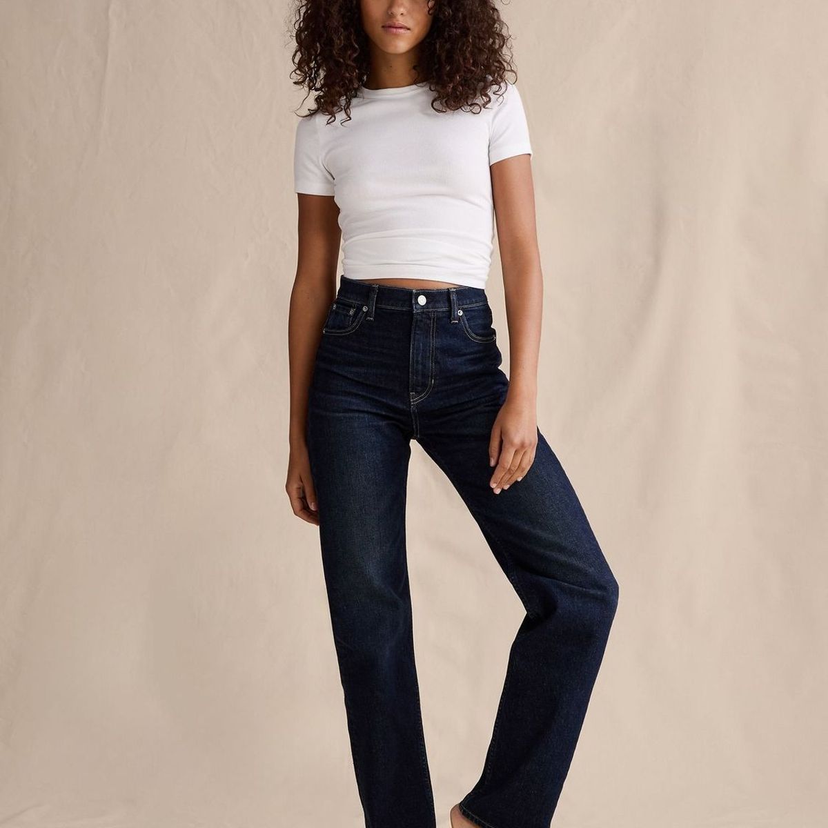 BANANA REPUBLIC - Jeans Mujer Tiro Alto 90'S Straight Azul Banana Republic