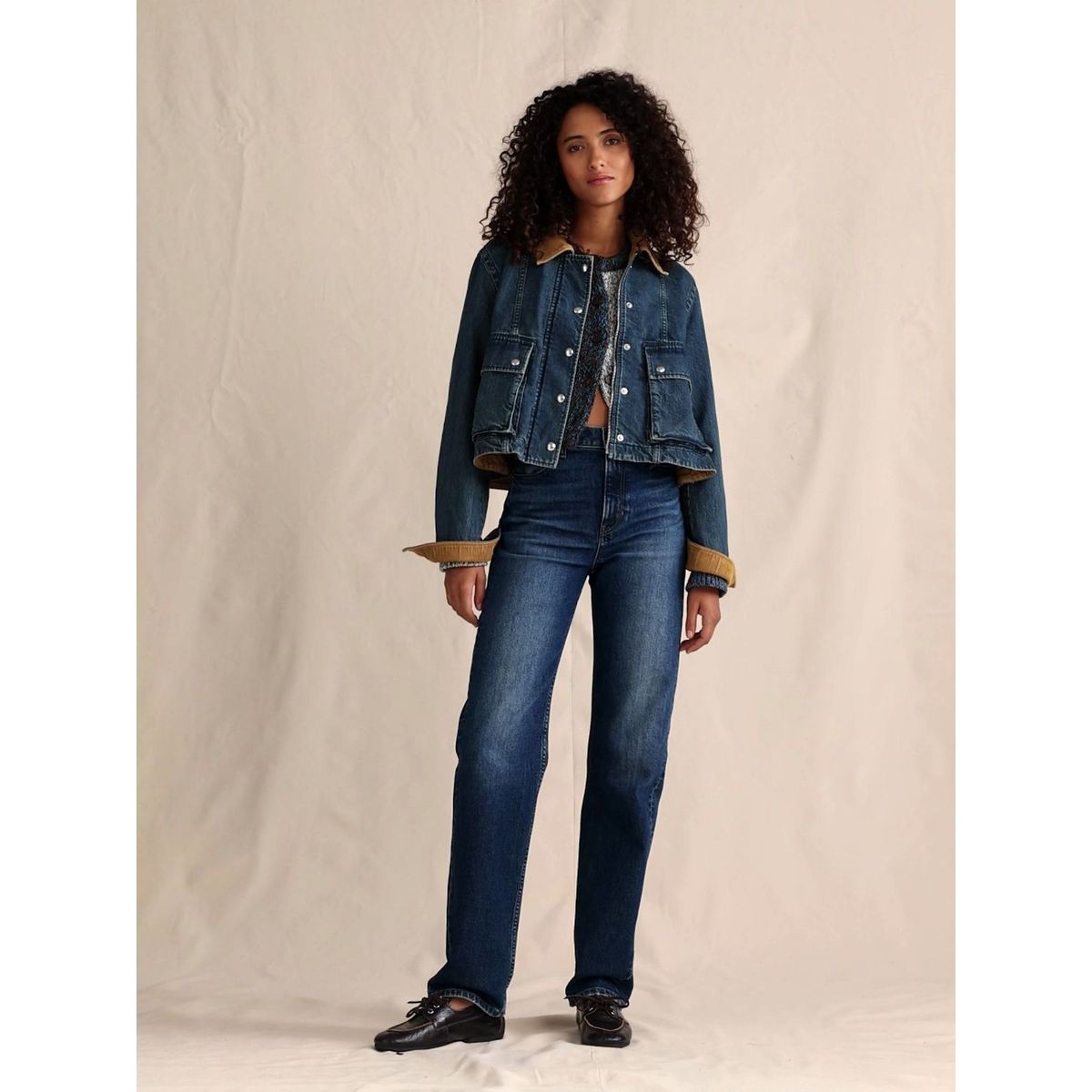 BANANA REPUBLIC - Jeans Mujer Tiro Alto 90'S Straight Azul Banana Republic