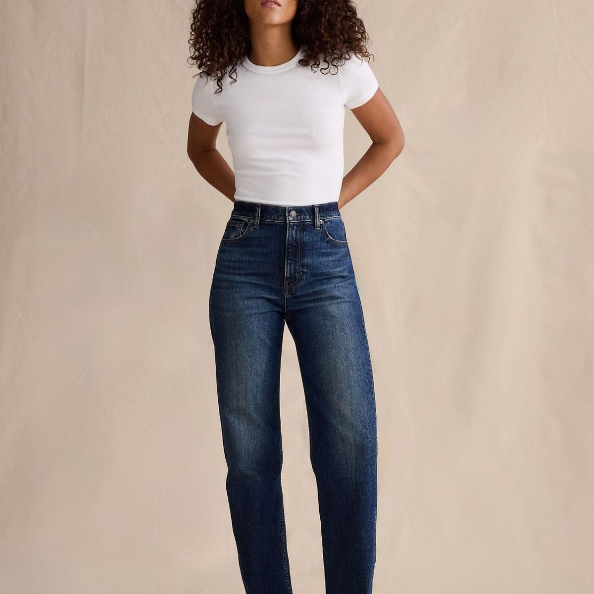 BANANA REPUBLIC - Jeans Mujer Tiro Alto 90'S Straight Azul Banana Republic