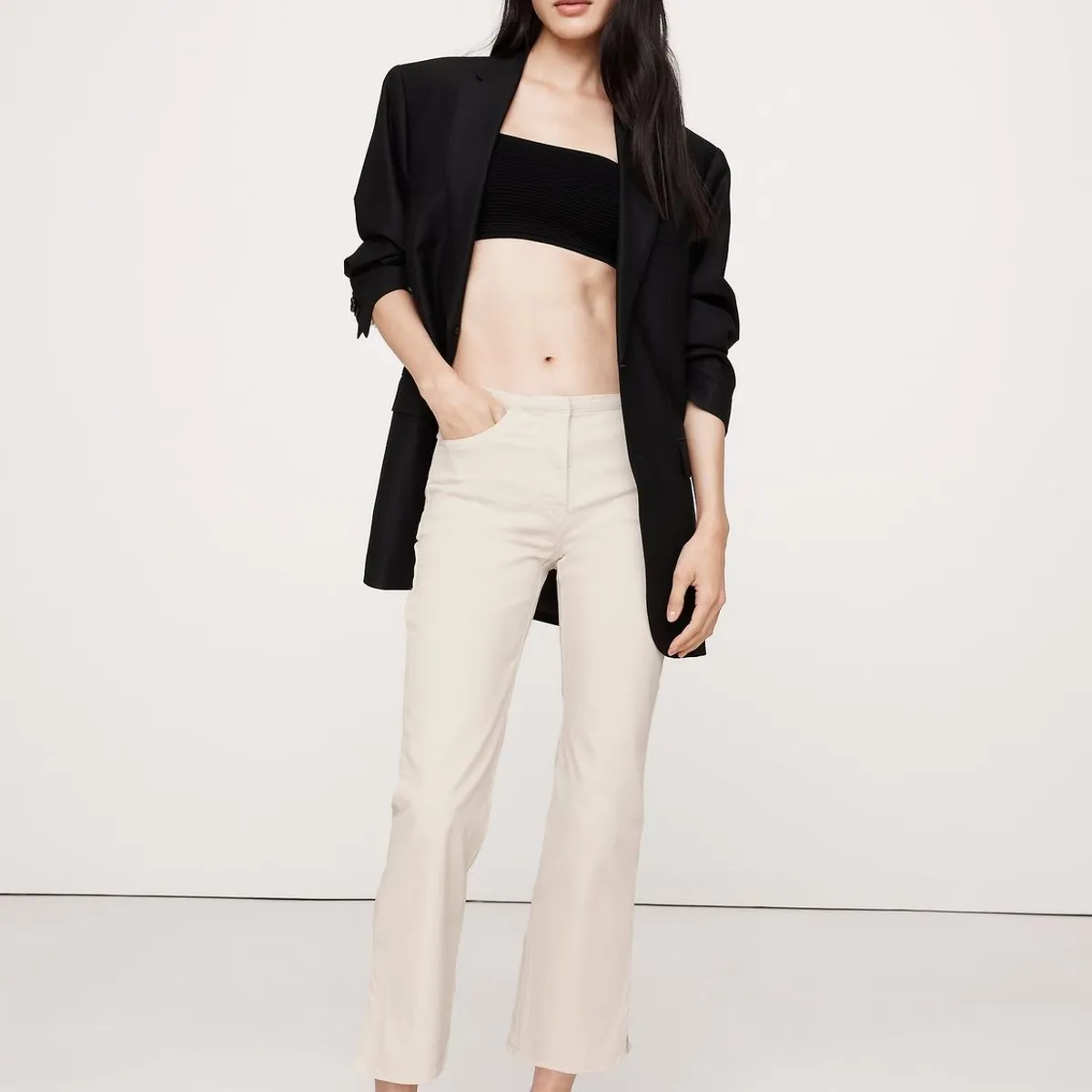 BANANA REPUBLIC - Pantalón Mujer Banana Republic Capri Mid-Rise Algodón Beige