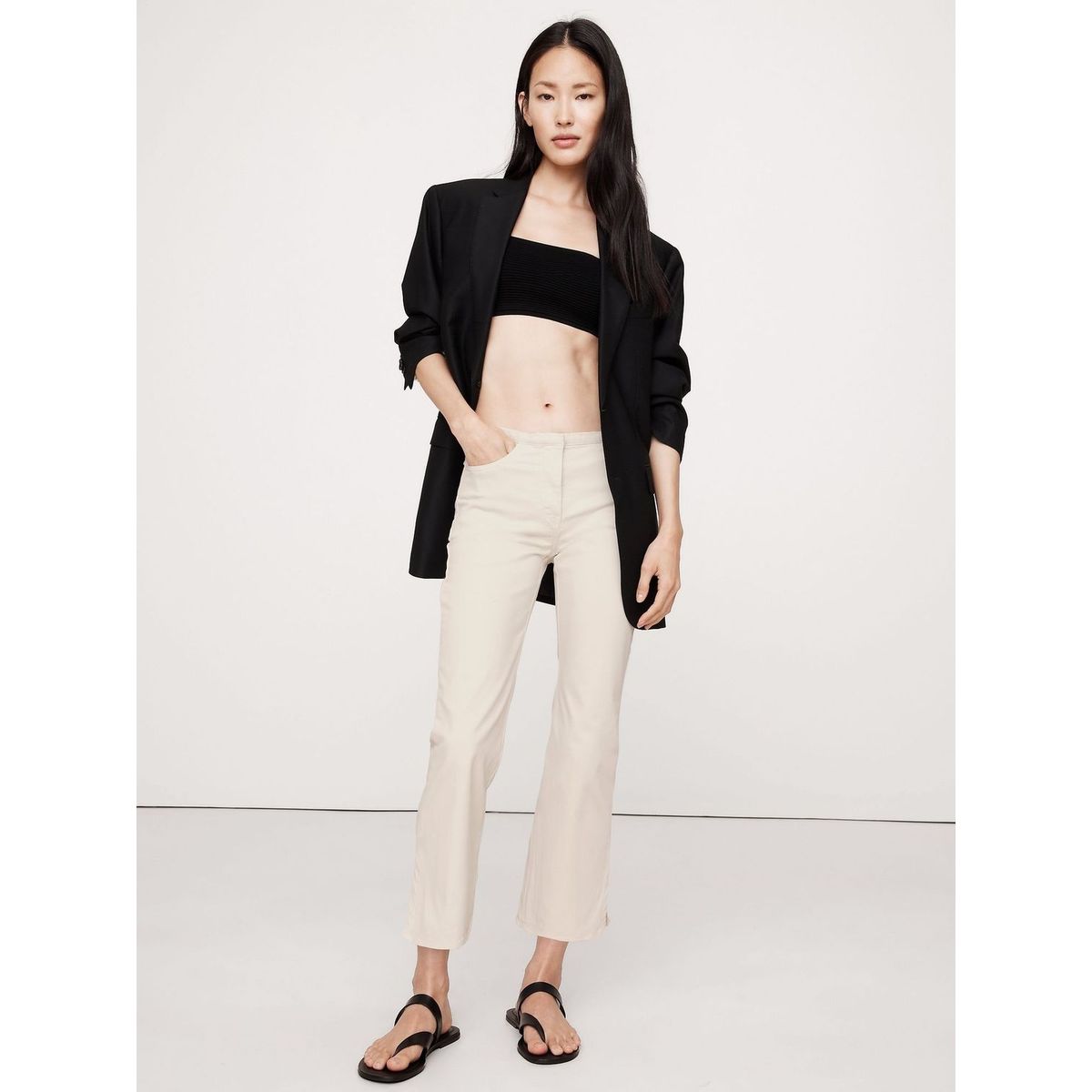 BANANA REPUBLIC - Pantalón Mujer Banana Republic Capri Mid-Rise Algodón Beige