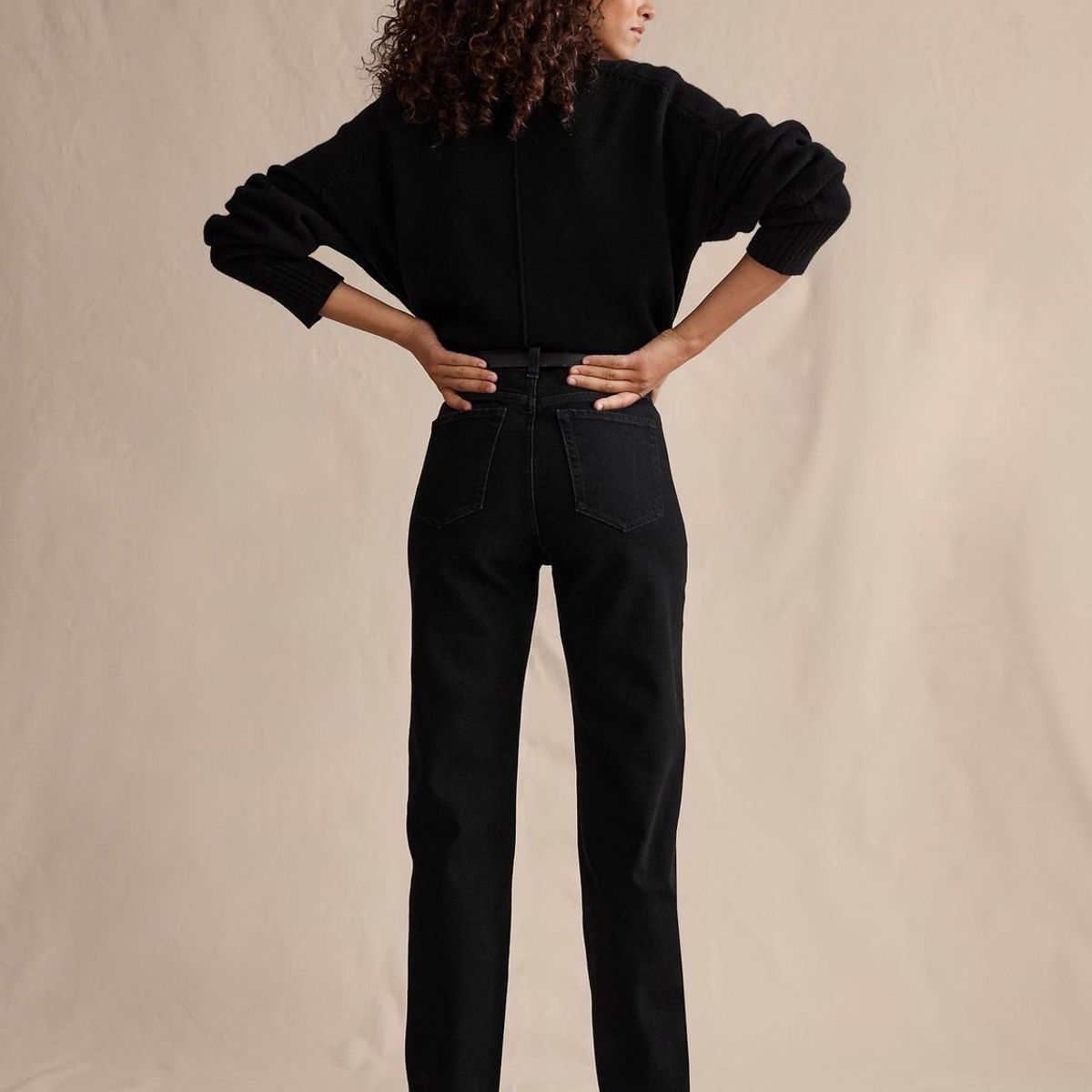 BANANA REPUBLIC - Jeans Mujer Banana Republic Tiro Alto 90'S Straight Negro