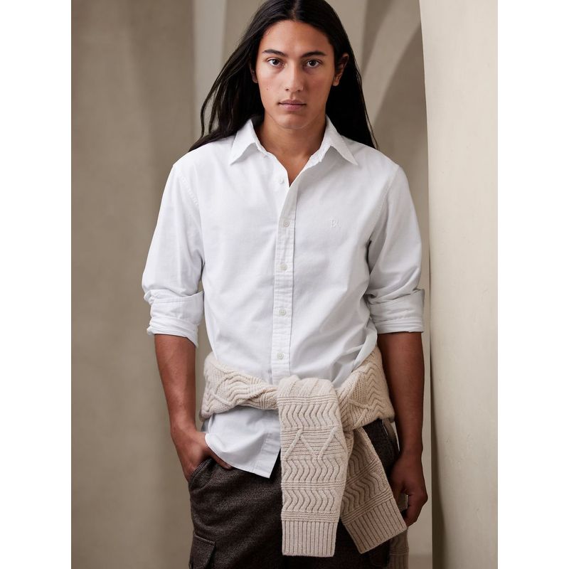 BANANA REPUBLIC - Camisa Hombre Logo Oxford Blanco Banana Republic