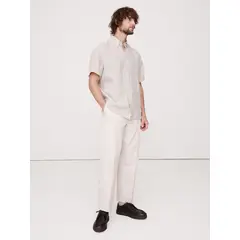 BANANA REPUBLIC - Camisa Hombre Straight Casual Linen Blanco