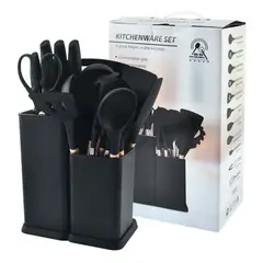 GENERICO - Set Utensilios De Cocina 19 Piezas Silicona Antiadherente