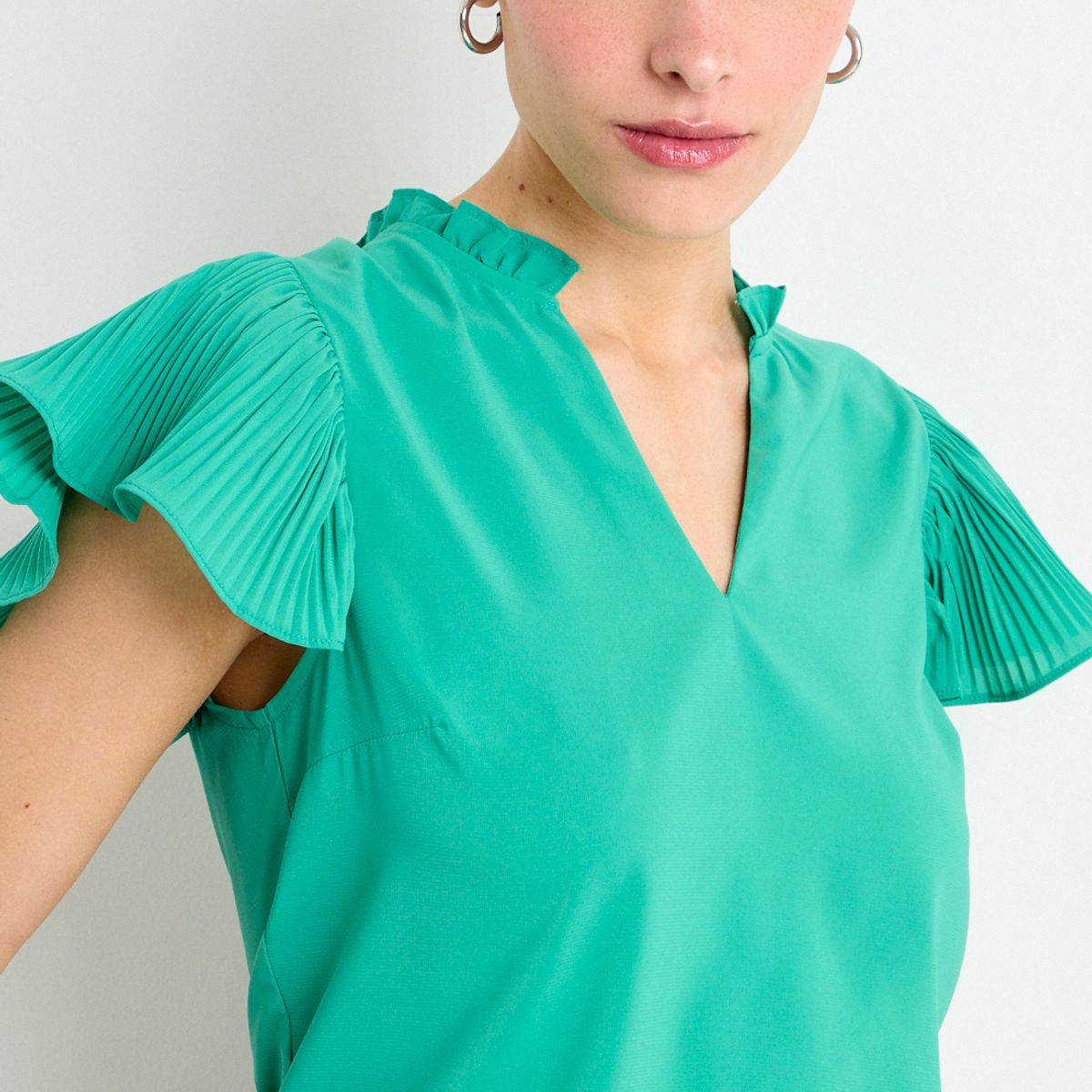 IO - Blusa Manga Corta Verde Mujer iO