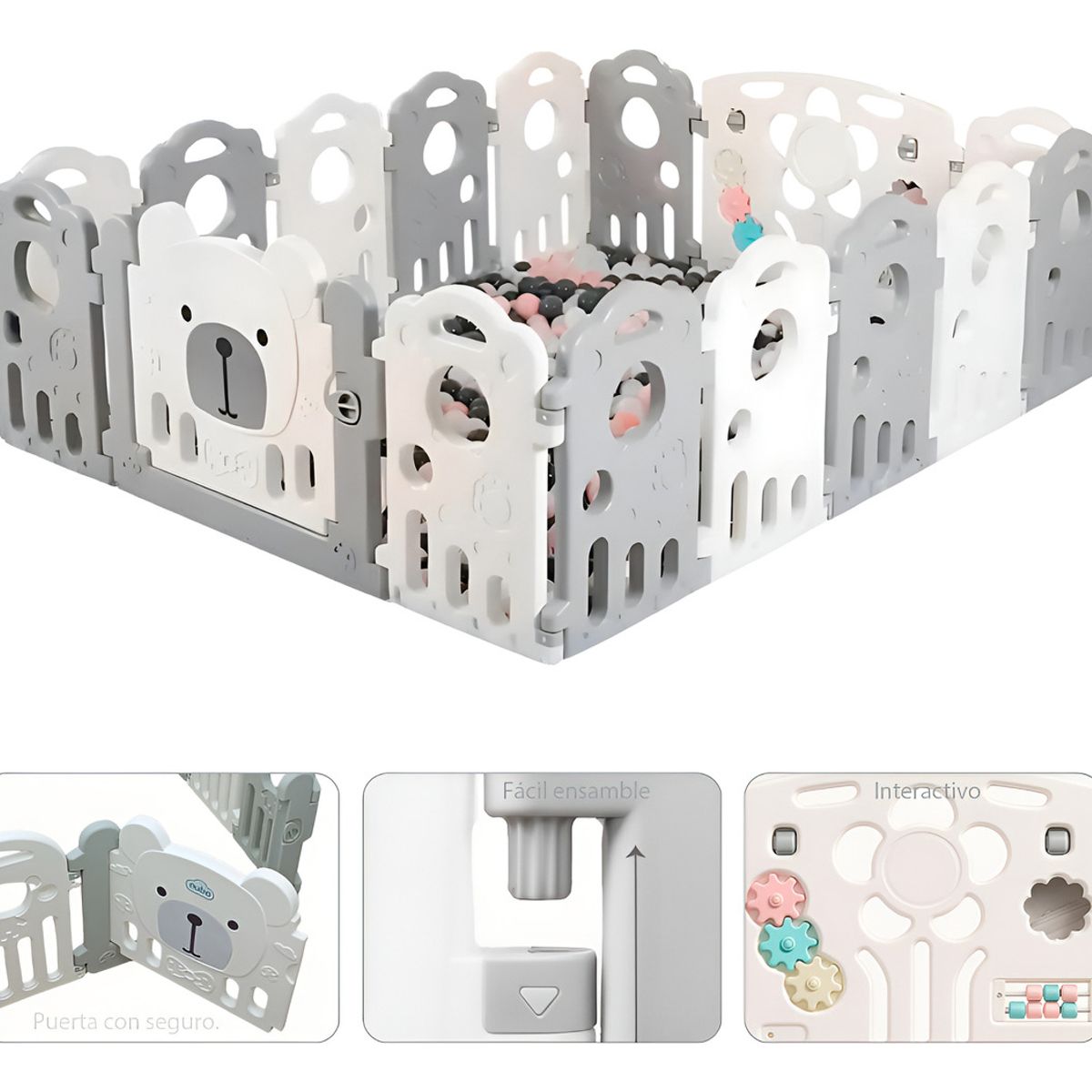 HOMEBRANDT - Corral Juegos Bebe Infantil Premium De 155x192cm Armable