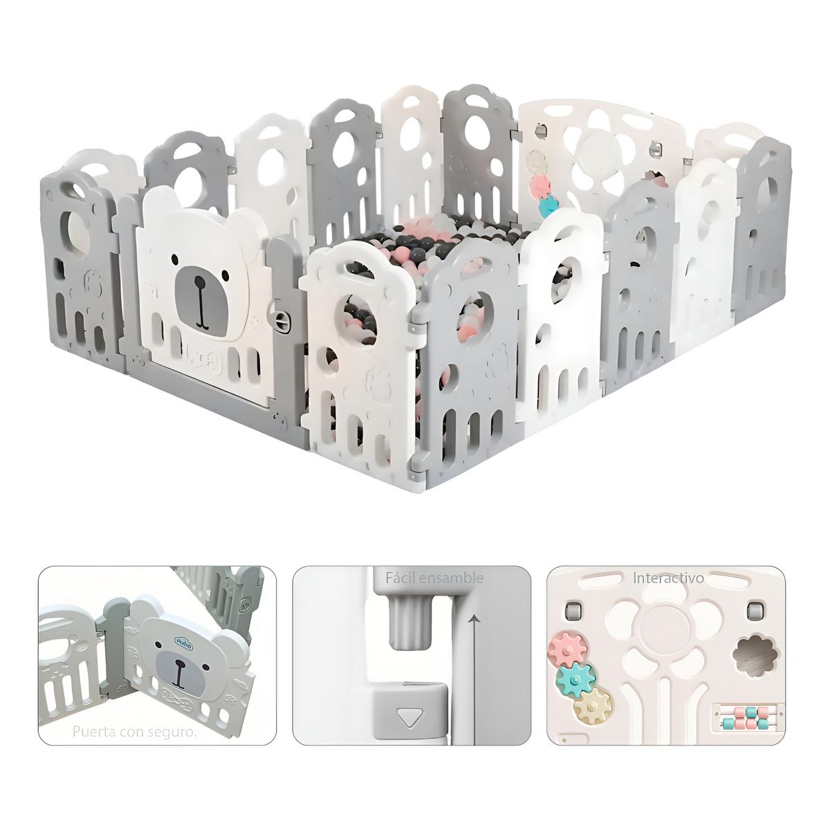 HOMEBRANDT - Corral Juegos Bebe Infantil Premium De 155x192cm Armable