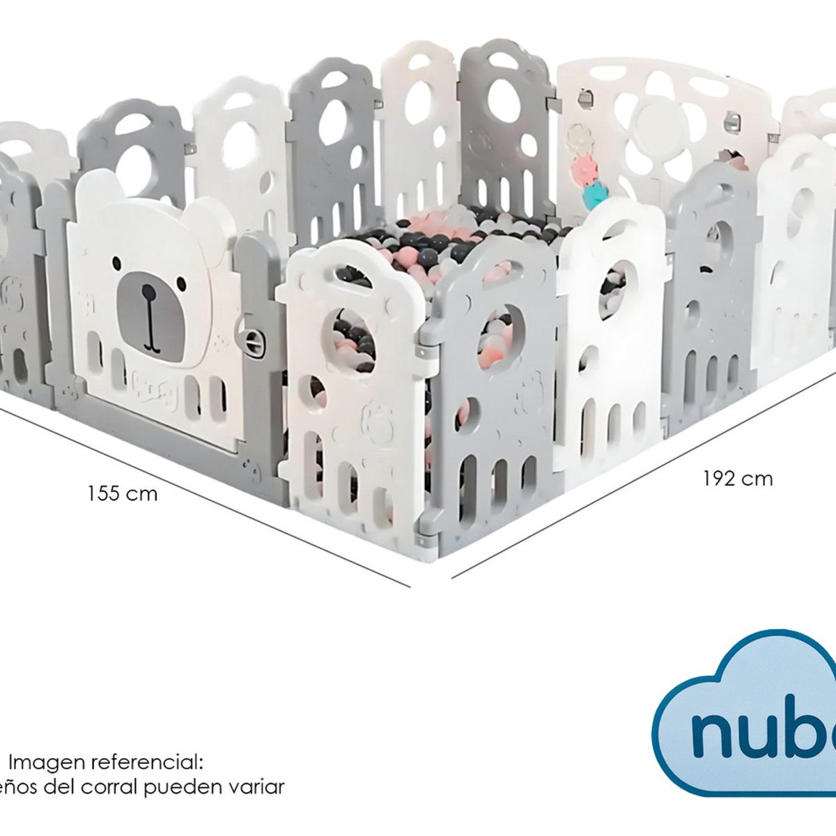 HOMEBRANDT - Corral Juegos Bebe Infantil Premium De 155x192cm Armable