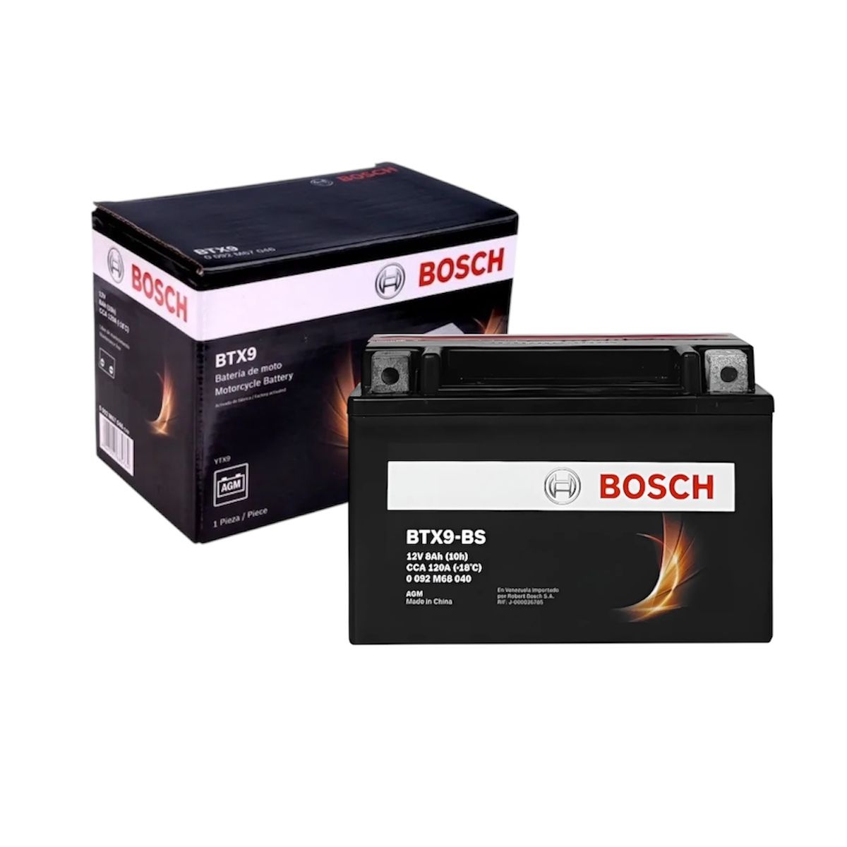 BOSCH - Batería de Moto Agm 8 Ah Positivo Izquierdo 120 CCA