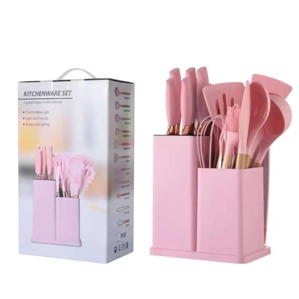 GENERICO - Set Utensilios De Cocina 19 Piezas Silicona Antiadherente