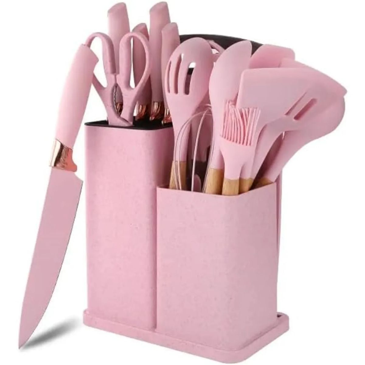 GENERICO - Set Utensilios De Cocina 19 Piezas Silicona Antiadherente