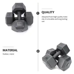 GENERICO - Par de Mancuerna Hexagonal De Caucho 5 Kg