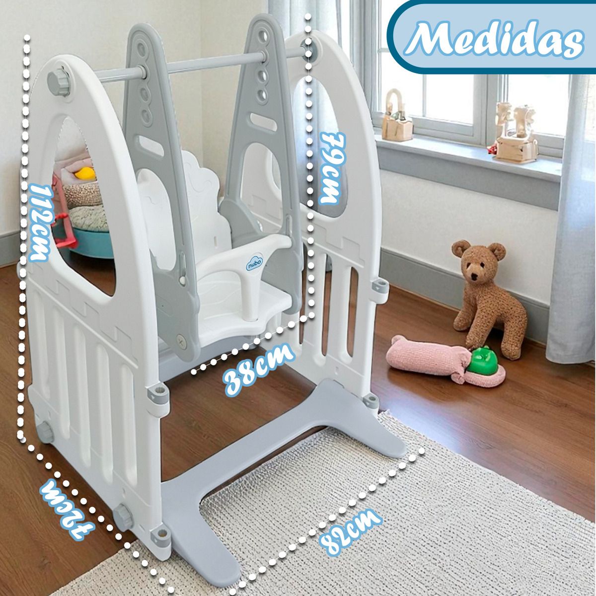 HOMEBRANDT - Columpio Bebe Ajustable De 4 Niveles Altura Juegos