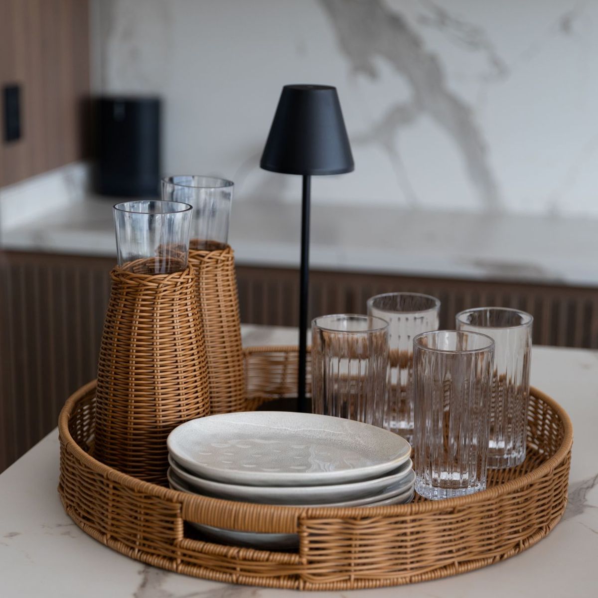 TEMPODECO - Bandeja Redonda Black