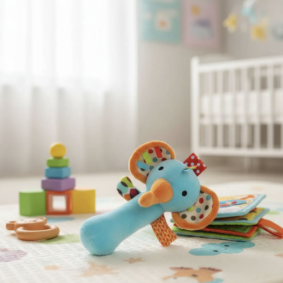 GENERICO - Sonajero bebé para estimulación temprana - Diseño elefante
