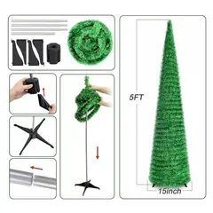 GENERICO - Árbol De Navidad Plegable Espiral Verde 150 Cm