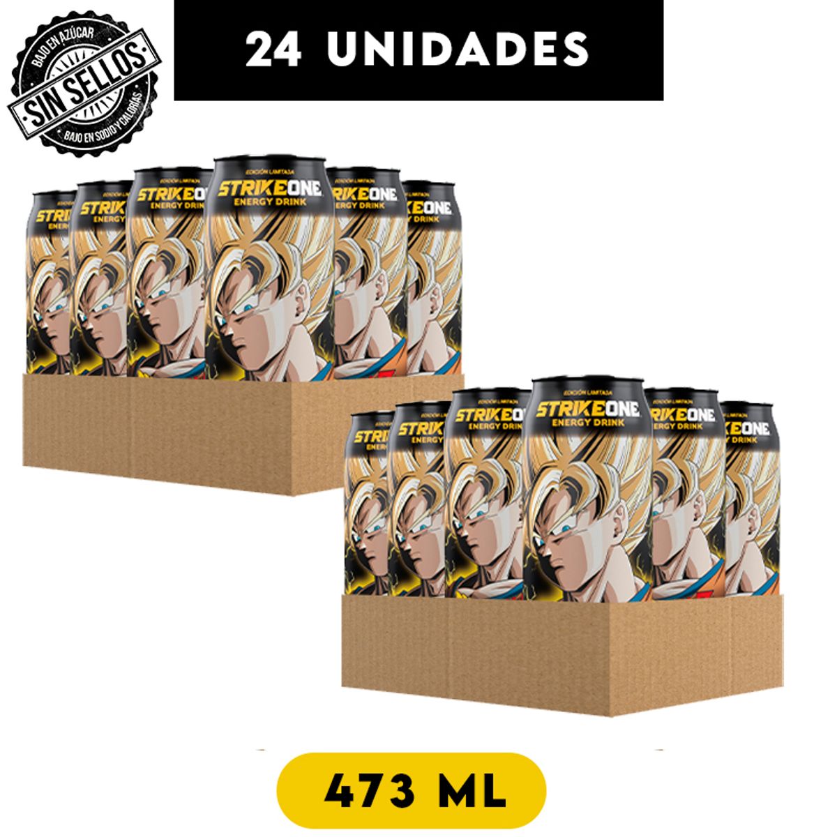 STRIKE ONE - Bebida energética Frutal - 24 uds (473ml c/u) StrikeOne