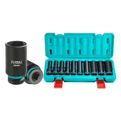 TOTAL TOOLS - Juego Dados Largos de Impacto 10 Piezas 12 Total