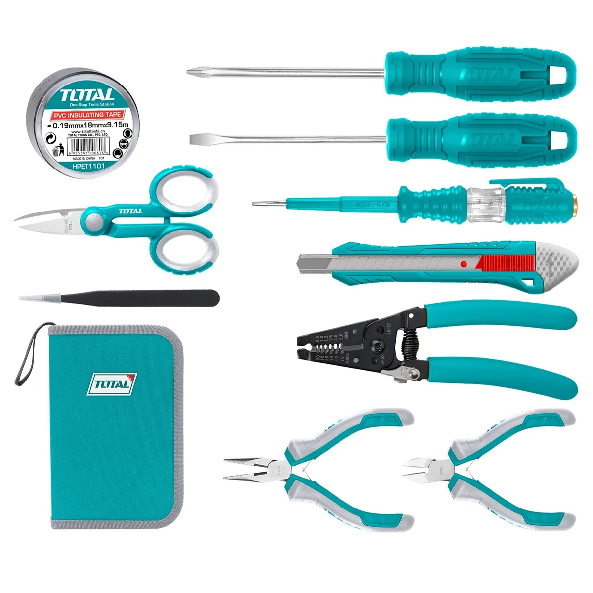 TOTAL TOOLS - Juego Herramientas Electricista 11 Piezas Total