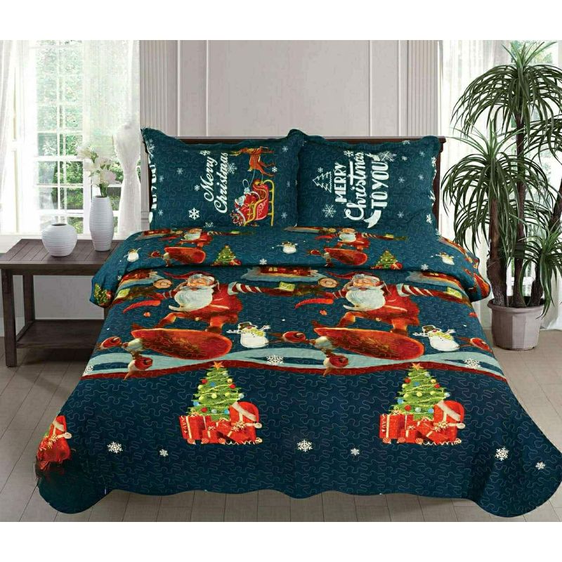 GENERICO - COBERTORES DE VERANO QUILTS CON DISEÑOS NAVIDEÑOS