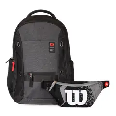 WILSON - Pack mochila Seul gris + banano Oslo negro