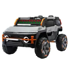 MUNDO ONLINE - Jeep Eléctrico Niños 2 Asientos Luces Led Y Sonido Gris Oscuro