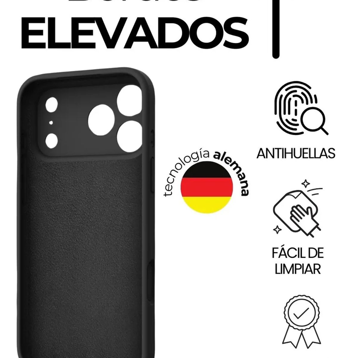 COMPUTECH - Funda / Carcasa Premium Para iPhone 17 Pro Color Negro Antihuellas