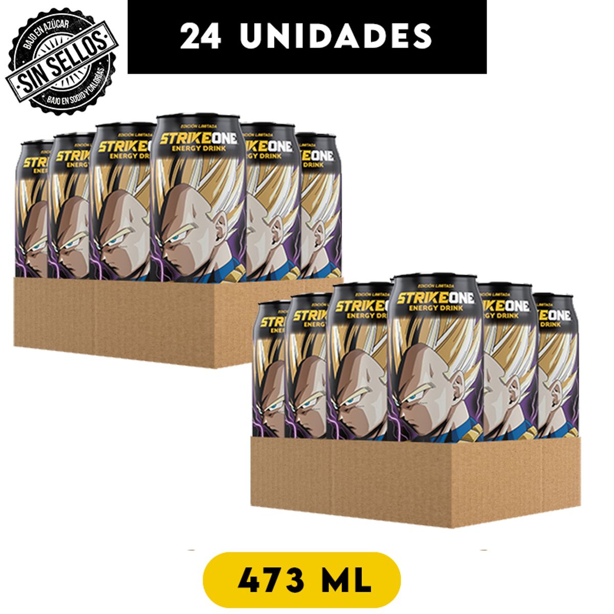 STRIKE ONE - Bebida energética Chicle - 24 uds(473ml c/u) StrikeOne