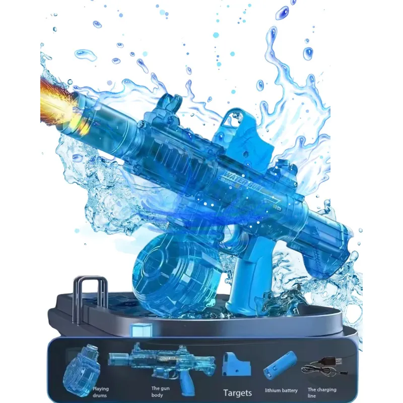 GENERICO - Juguete Pistola Automatica Lanza agua AZUL M416