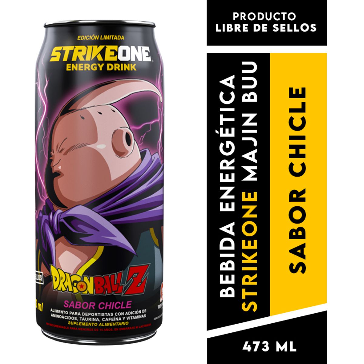 STRIKE ONE - Bebida energética Chicle - 24 uds (473ml c/u)StrikeOne