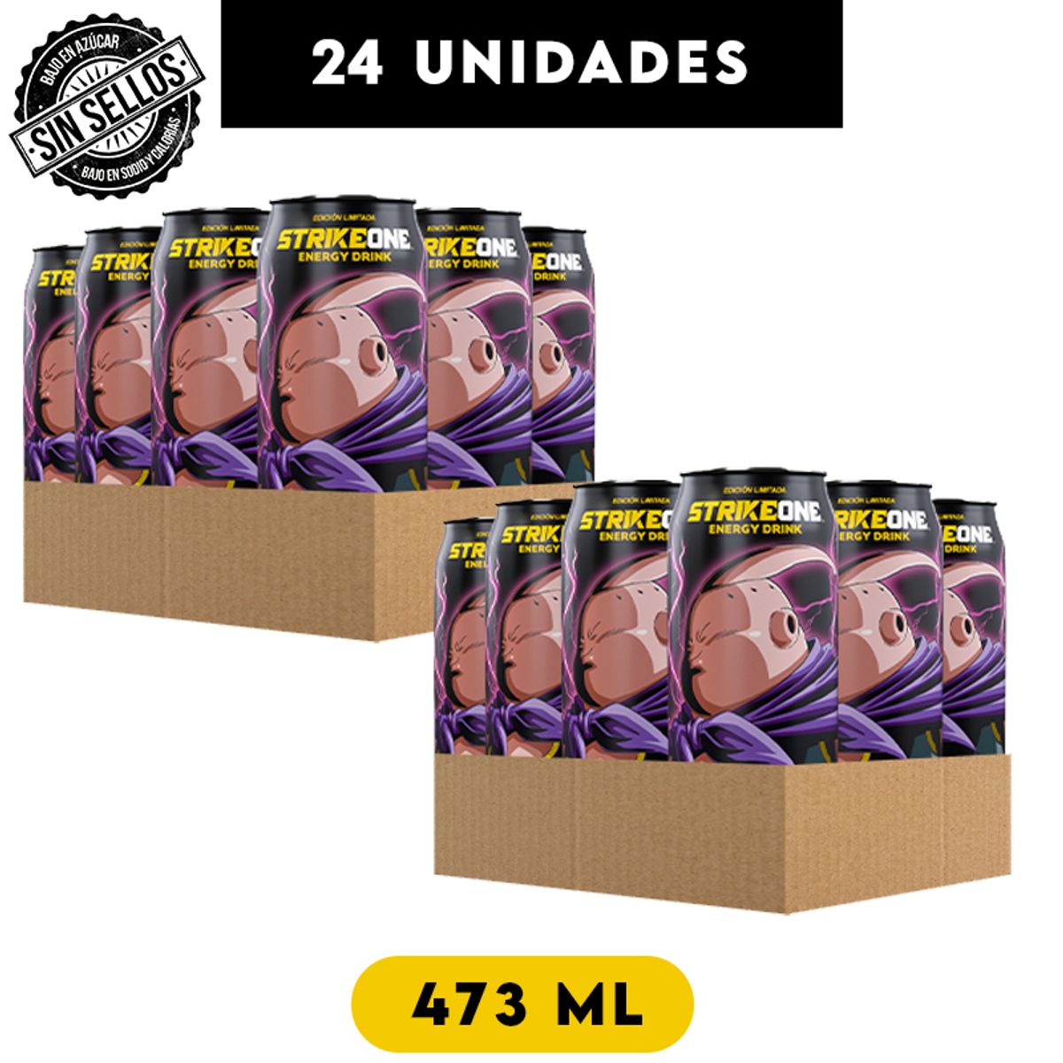 STRIKE ONE - Bebida energética Chicle - 24 uds (473ml c/u)StrikeOne