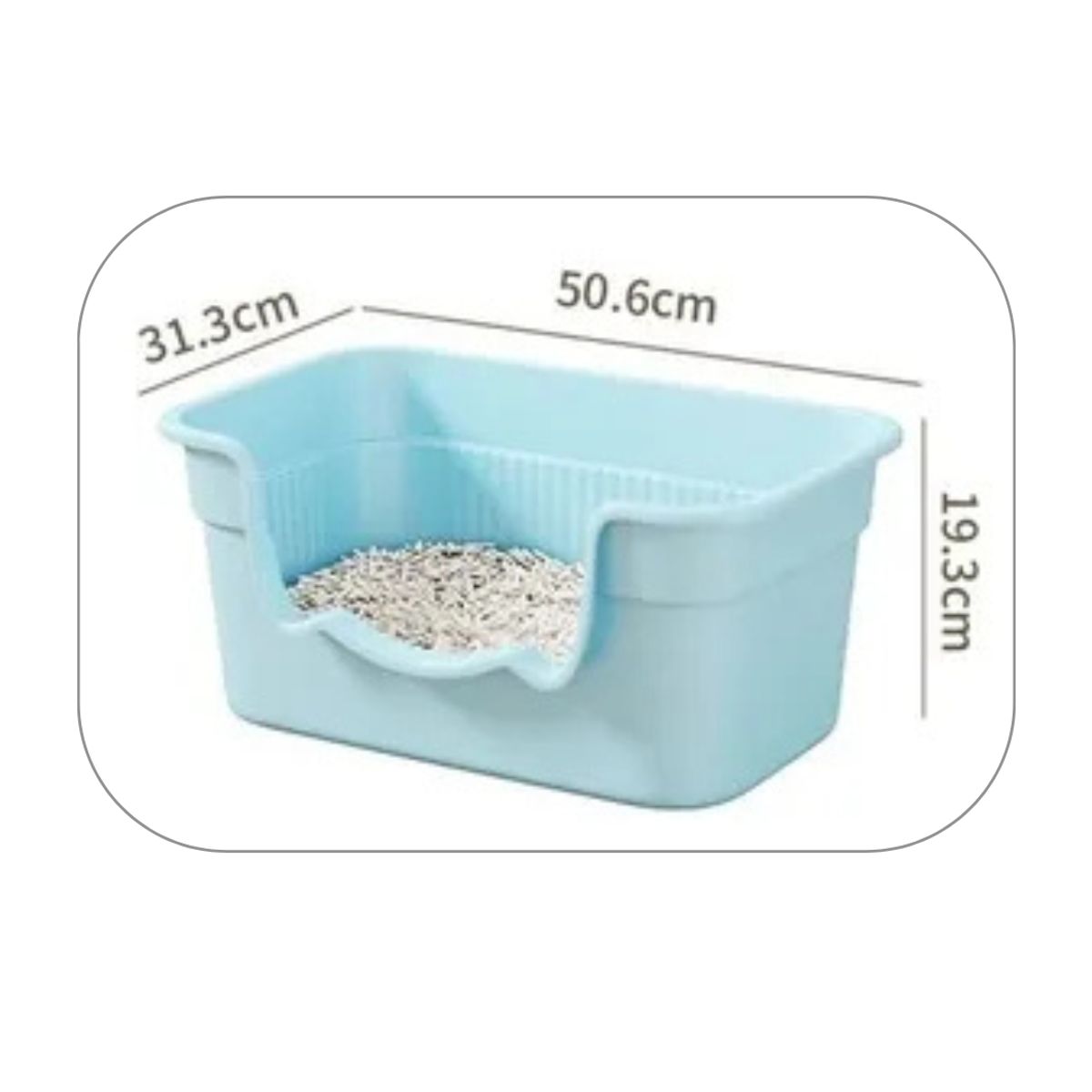 GENERICO - Arenero Grande Sanitario De Gatos Con Pala 50cm Celeste