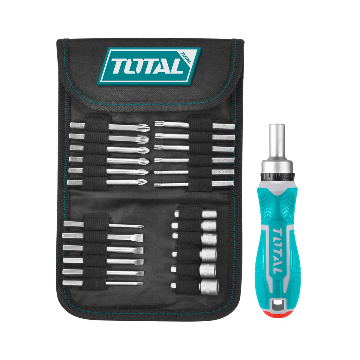 TOTAL TOOLS - Juego Puntas y Destonillador 26 Piezas Total
