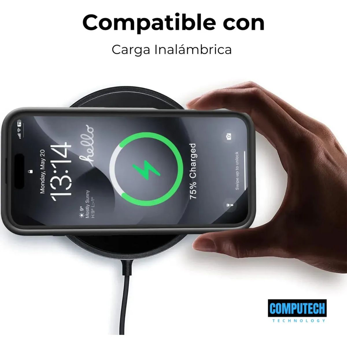 COMPUTECH - Funda / Carcasa Premium Para iPhone 17 Color Negro Antihuellas